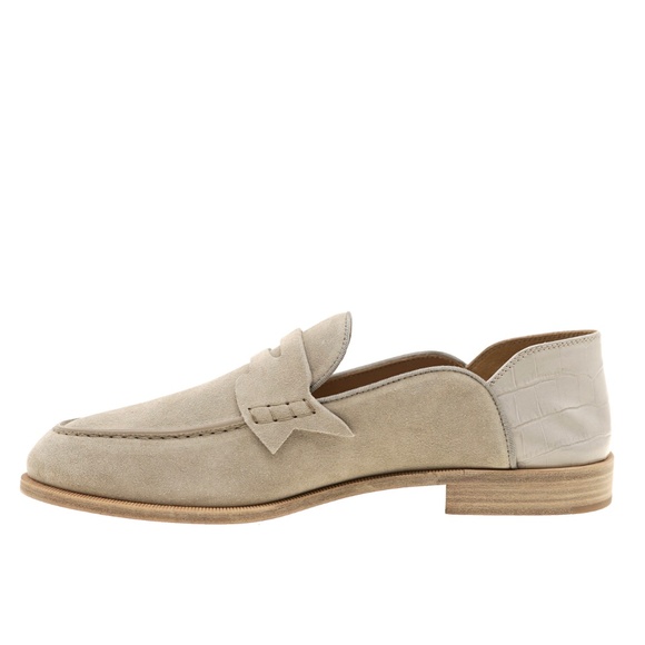 Christian Louboutin No Penny Loafer Beige Suede Leather Size 43 / 10 US New